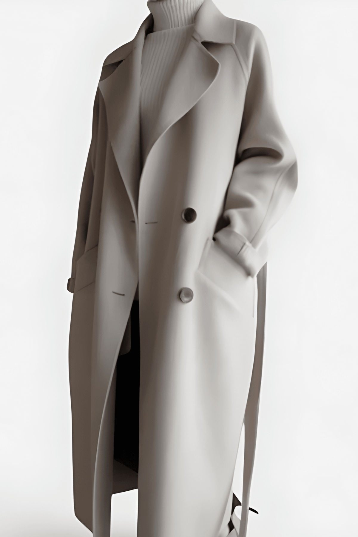 Zoe | Taupe Relaxed Long Coat