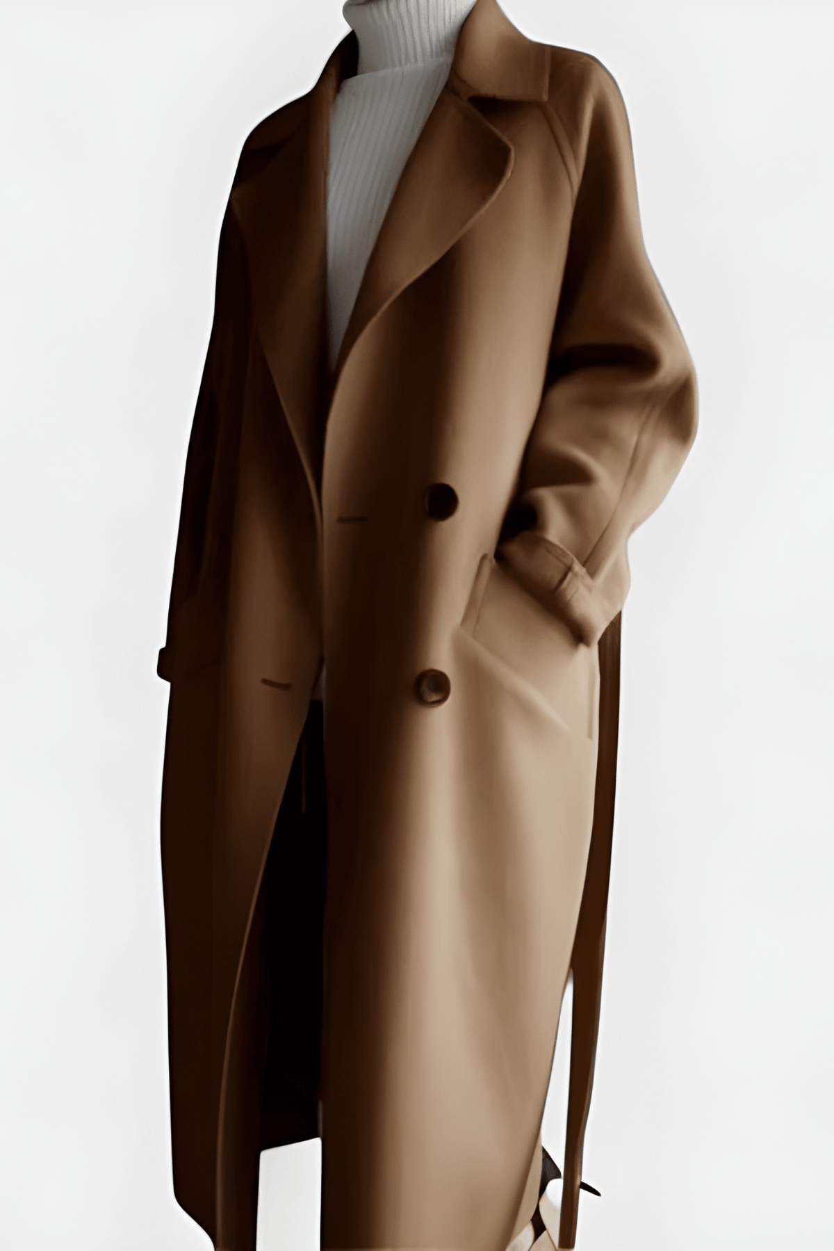 Zoe | Taupe Relaxed Long Coat