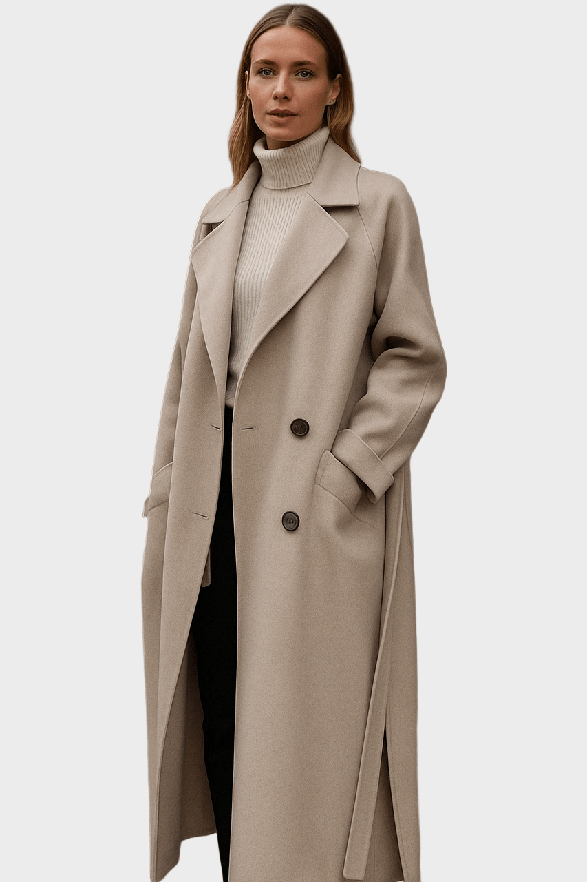 Zoe | Taupe Relaxed Long Coat