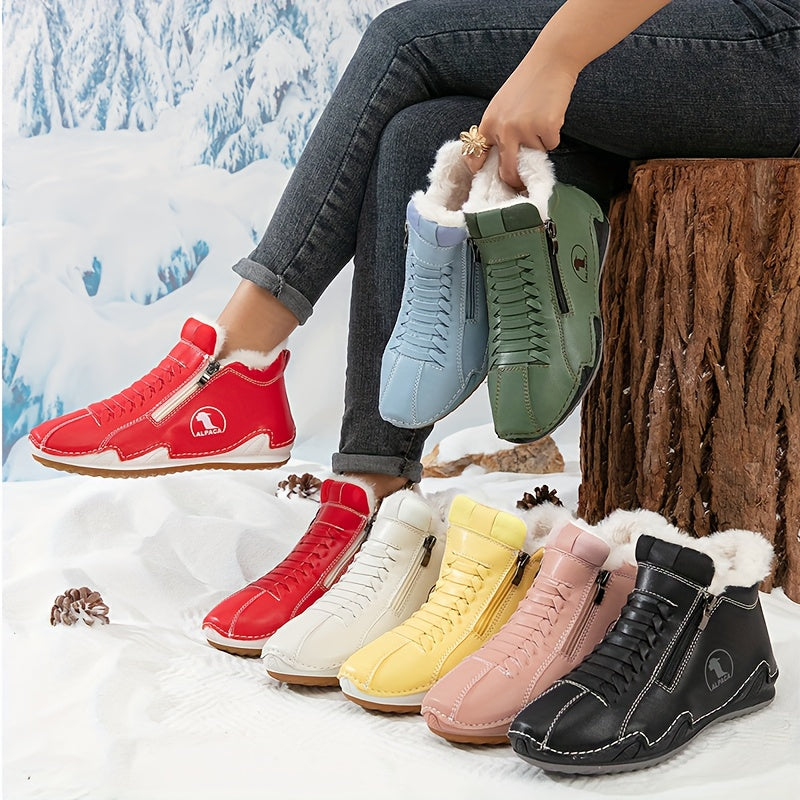Lucy | Lace-Up Fleece-Lined Ankle Boots