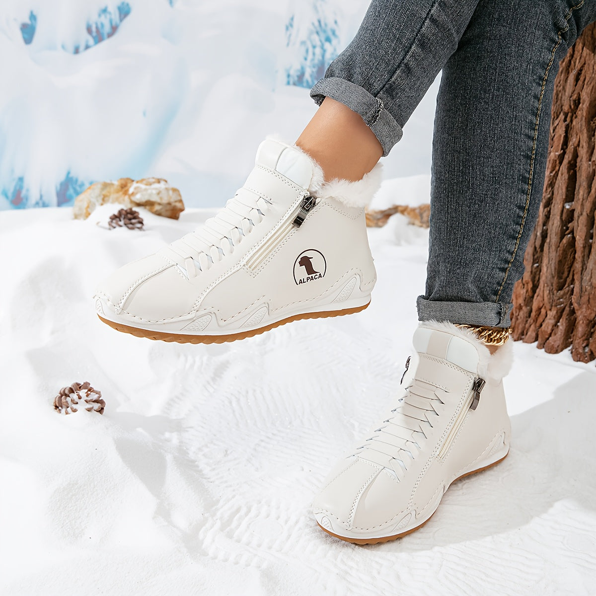Lucy | Lace-Up Fleece-Lined Ankle Boots