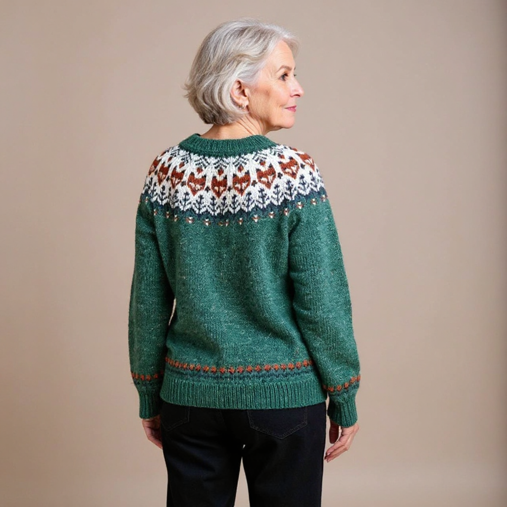 Elaine | Green Nordic-Inspired Cardigan