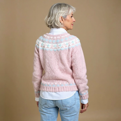 Maureen | Blush & Blue Patterned Cardigan
