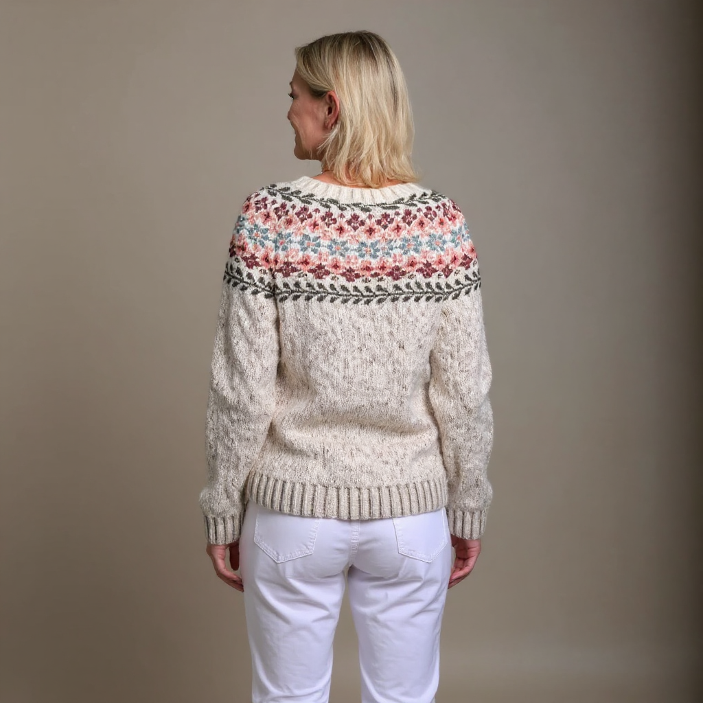 Deborah | Cream Diamond Yoke Cardigan