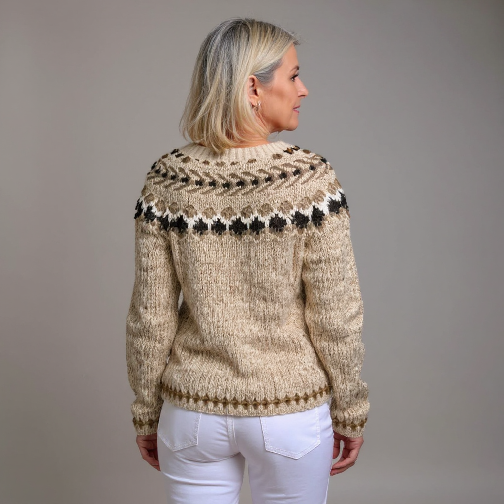 Wendy | Beige Heritage-Inspired Cardigan