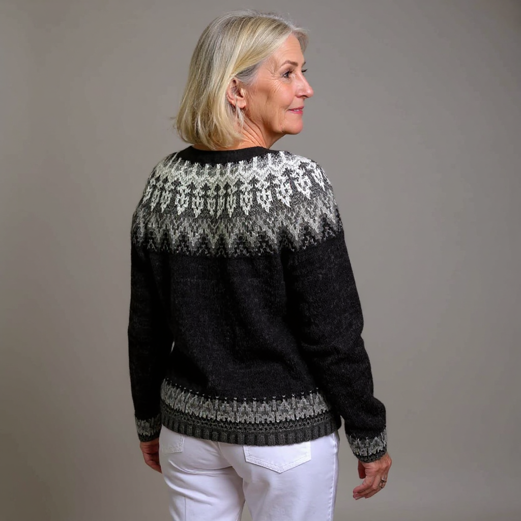 Karen | Black Nordic-Inspired Cardigan