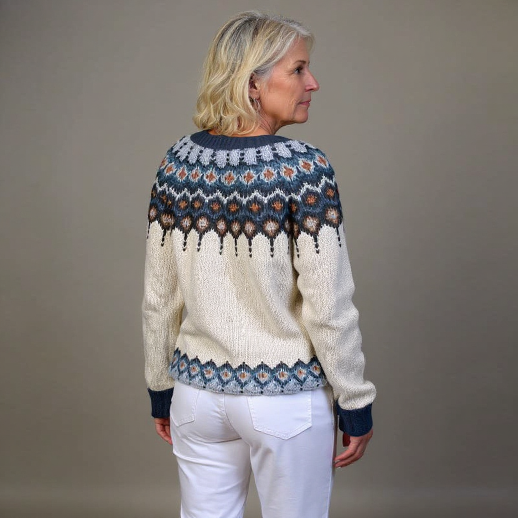 Gloria | Grey Snowflake Yoke Cardigan