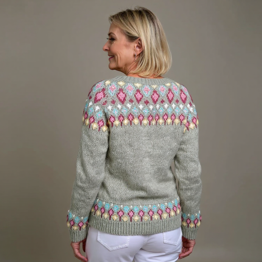 Diane | Grey Floral Yoke Cardigan