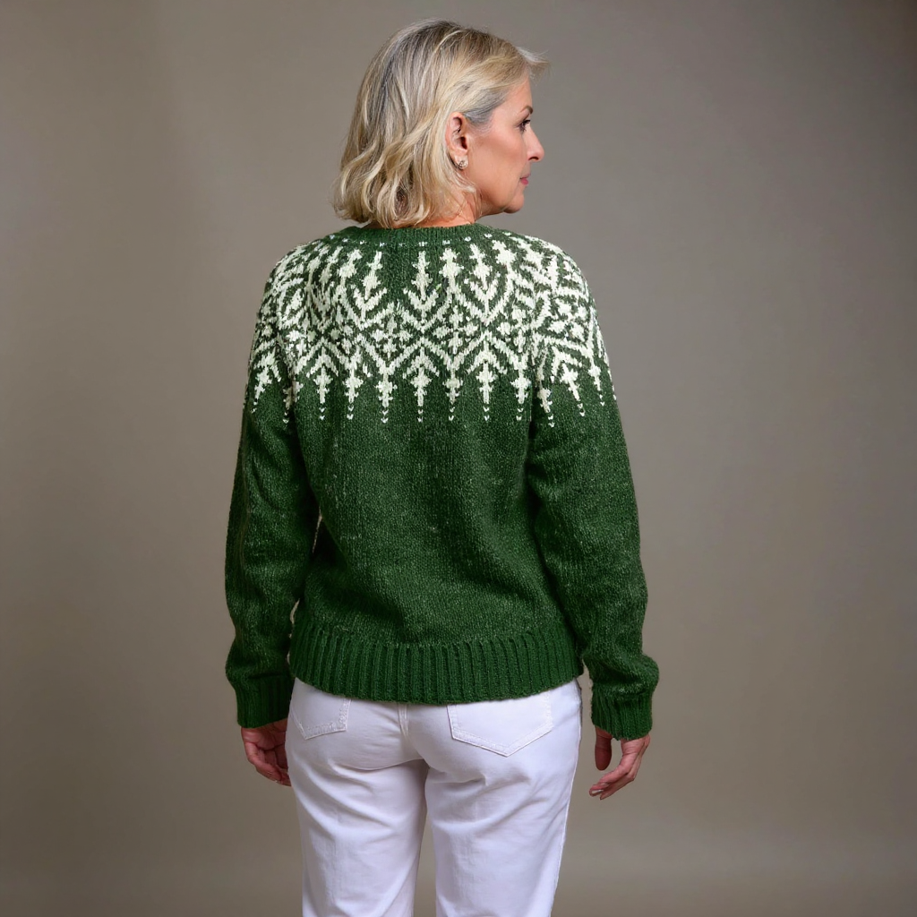 Anne | Green Nordic-Inspired Cardigan