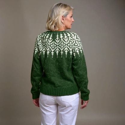 Anne | Green Nordic-Inspired Cardigan