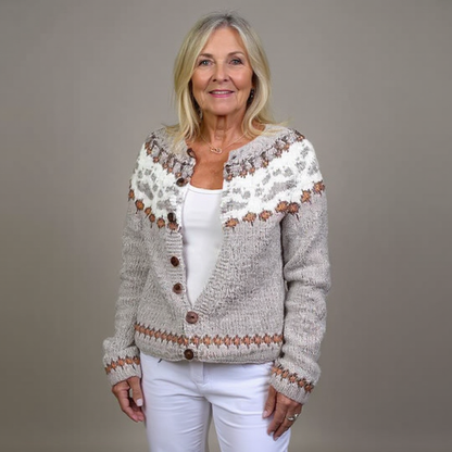 Brenda | Cream & Navy Nordic-Inspired Cardigan