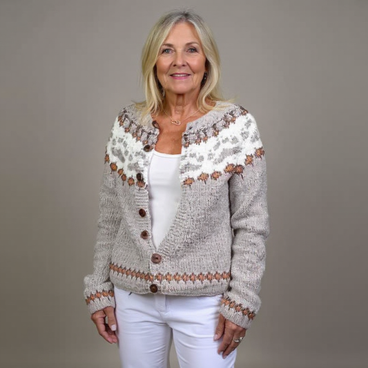 Brenda | Cream & Navy Nordic-Inspired Cardigan