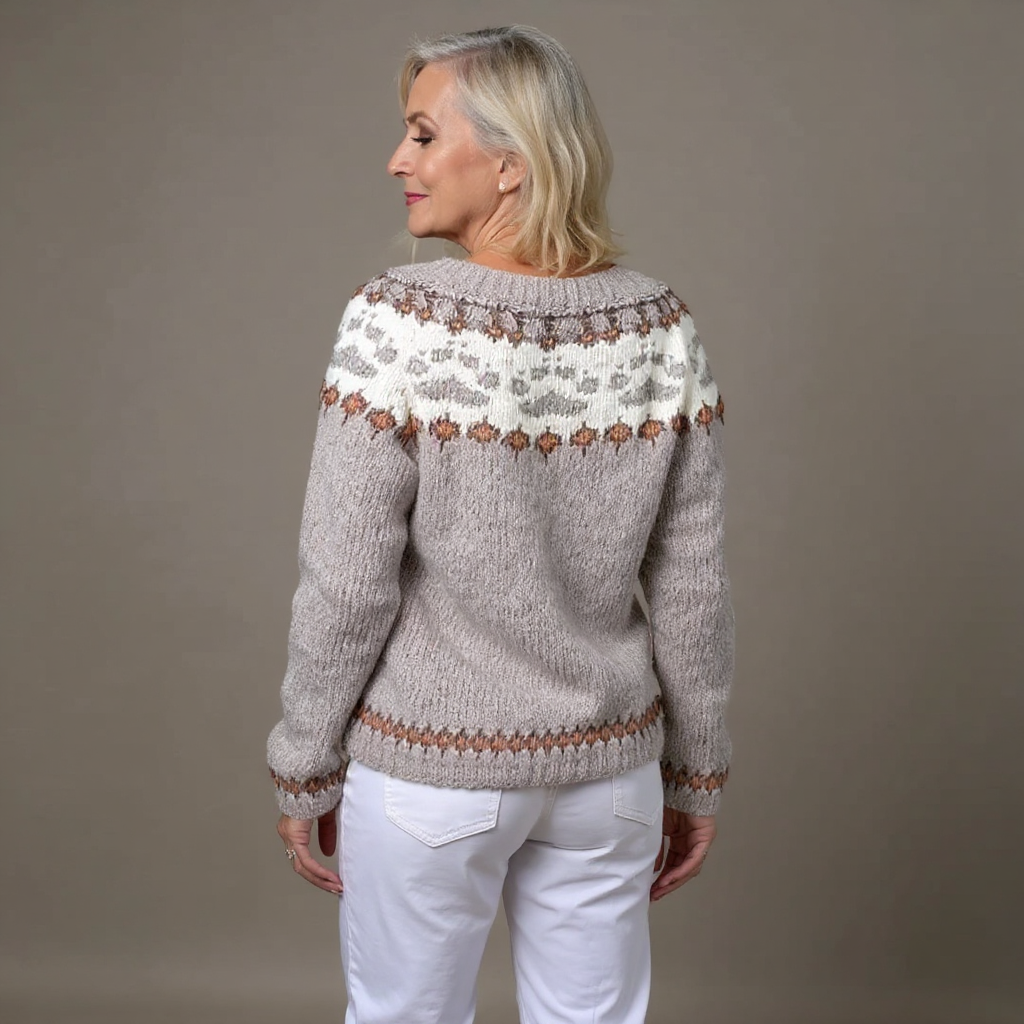 Brenda | Cream & Navy Nordic-Inspired Cardigan