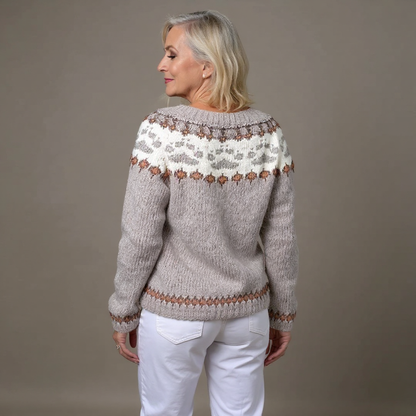 Brenda | Cream & Navy Nordic-Inspired Cardigan