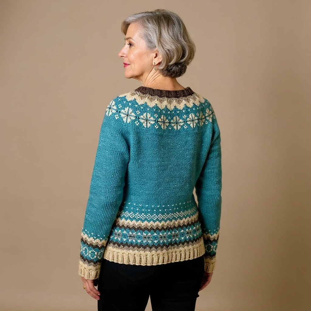 Janet | Turquoise Nordic-Inspired Cardigan