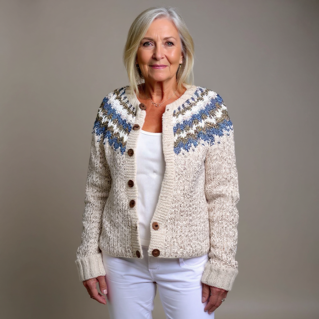 Margaret | Cream Floral Yoke Cardigan