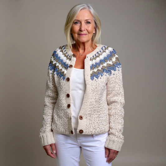 Margaret | Cream Floral Yoke Cardigan
