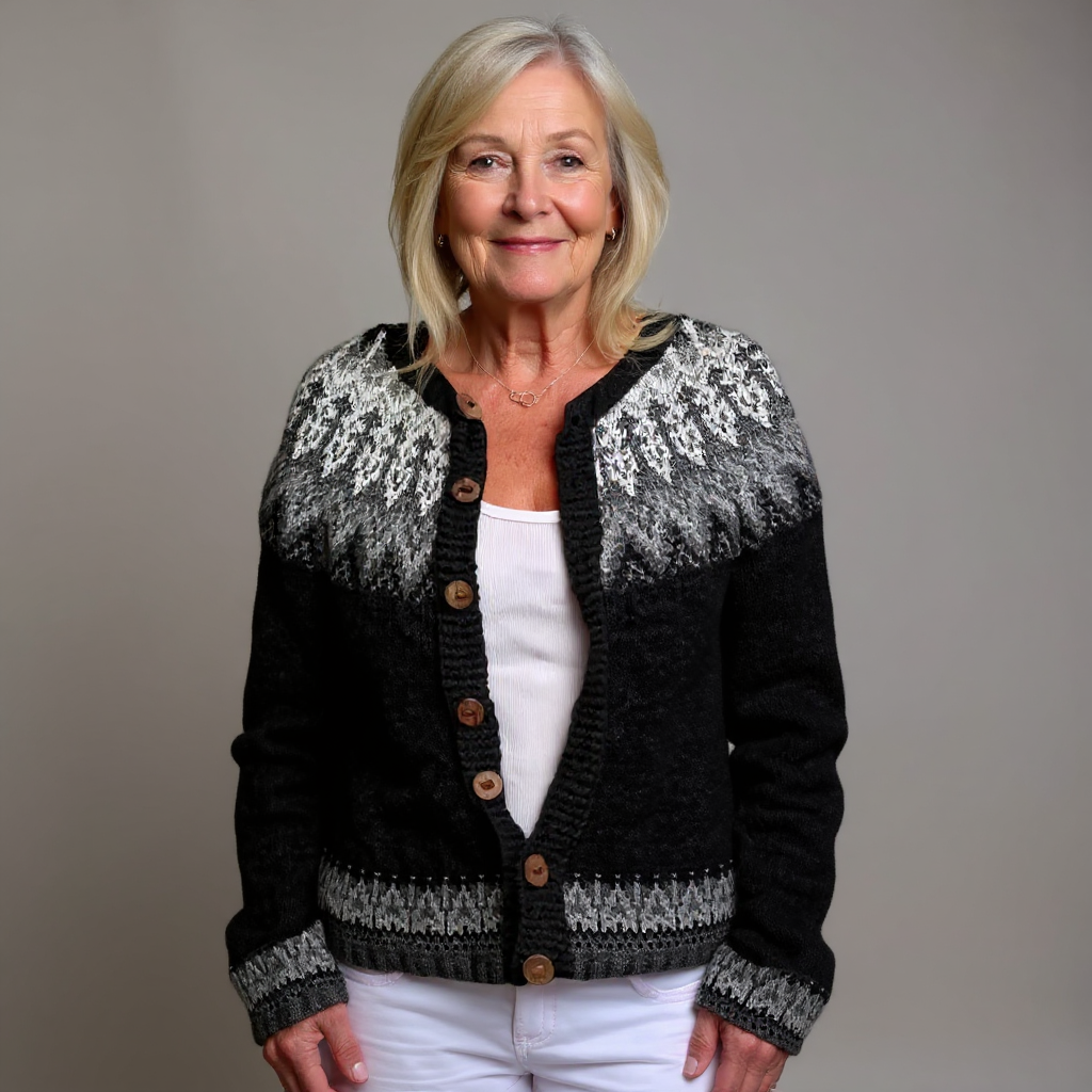 Karen | Black Nordic-Inspired Cardigan