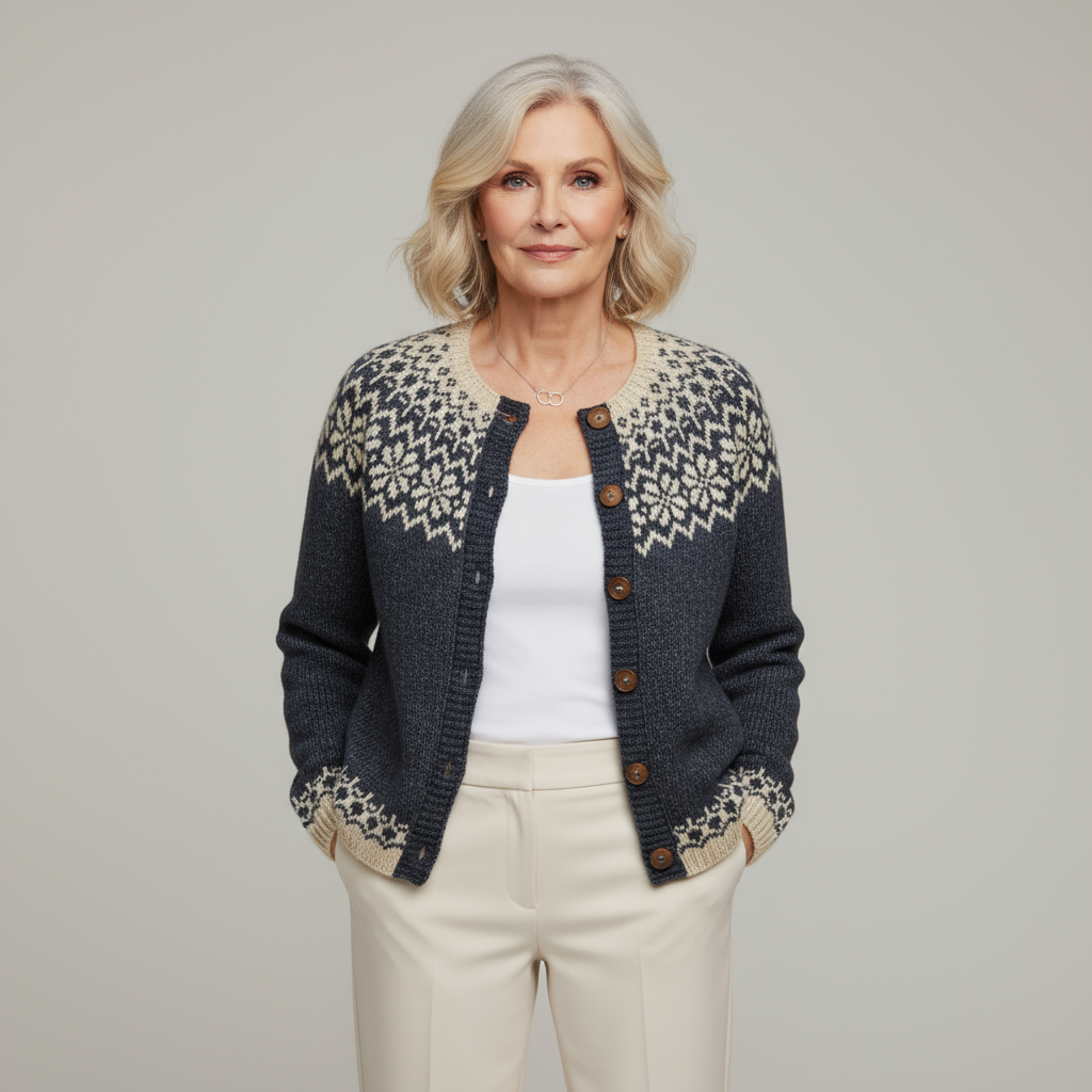 Linda | Charcoal Snowflake Cardigan