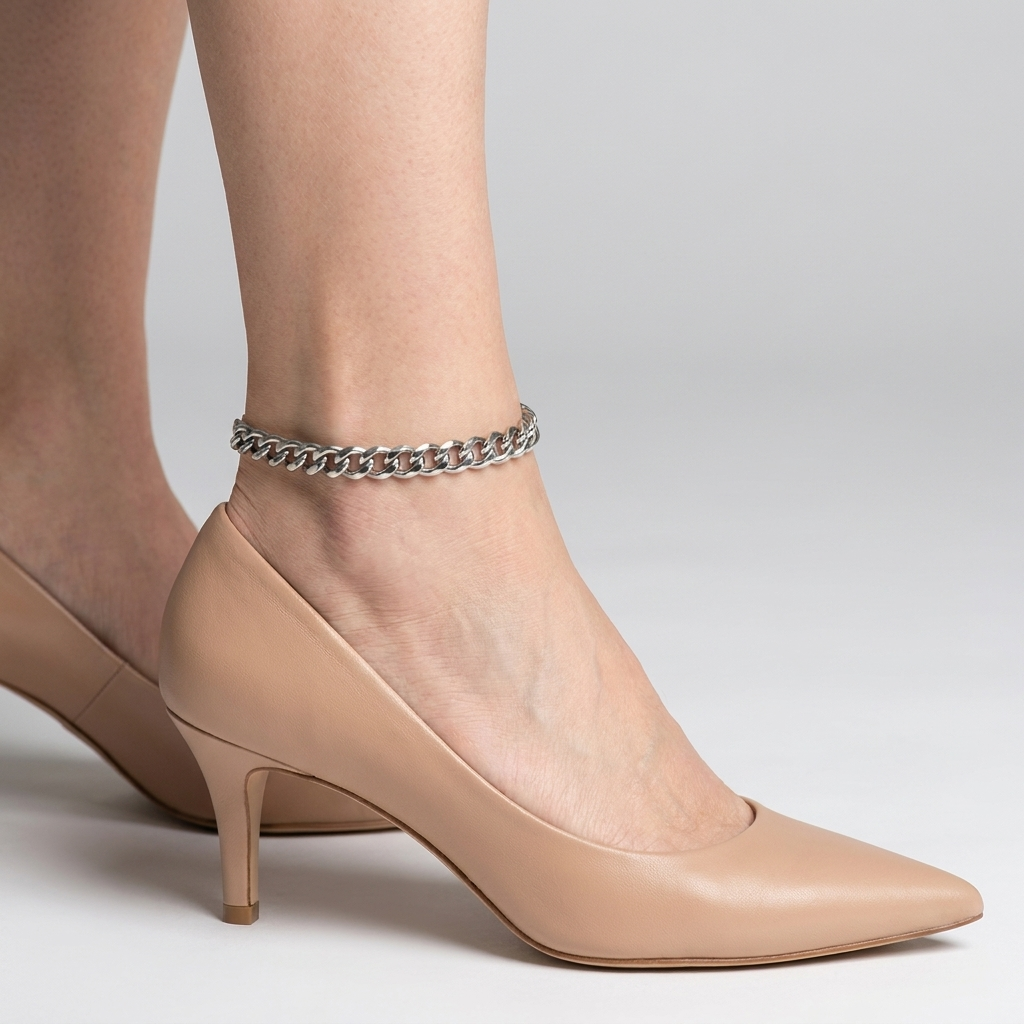 Clara Silver | Curb Chain Anklet