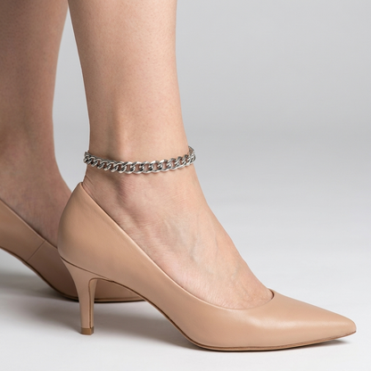 Clara Silver | Curb Chain Anklet