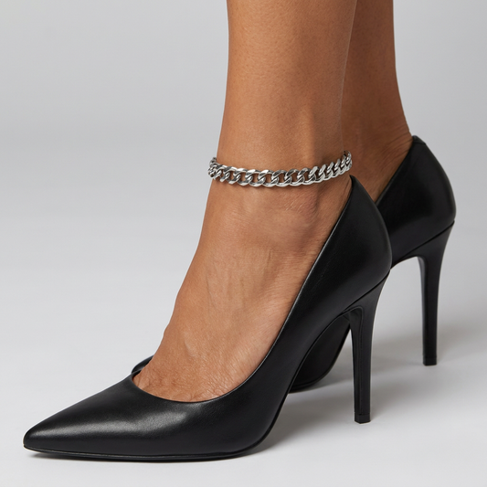Clara Silver | Curb Chain Anklet