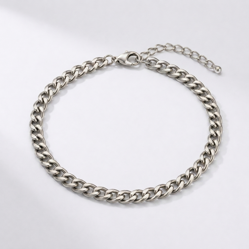 Clara Silver | Curb Chain Anklet