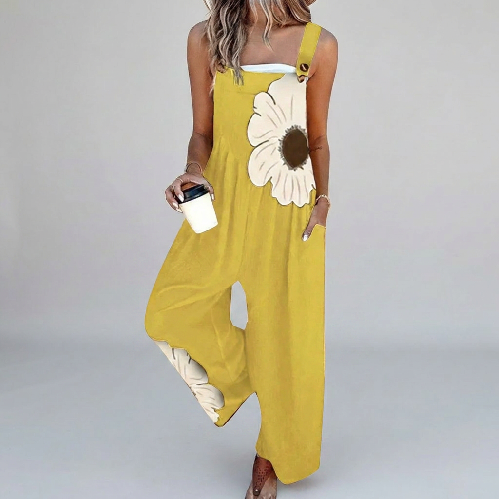 Amelia | Oversized Daisy Dungarees