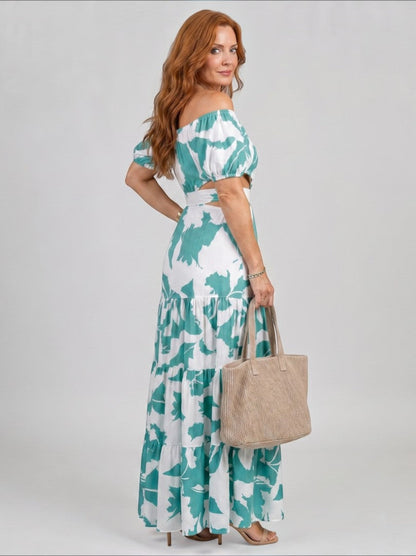 Vanessa | Turquoise Floral Two-Piece Set