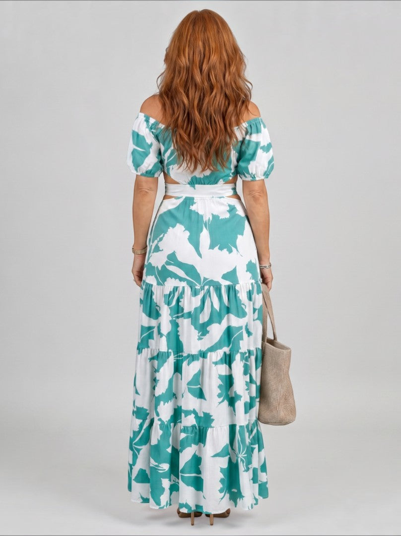 Vanessa | Turquoise Floral Two-Piece Set