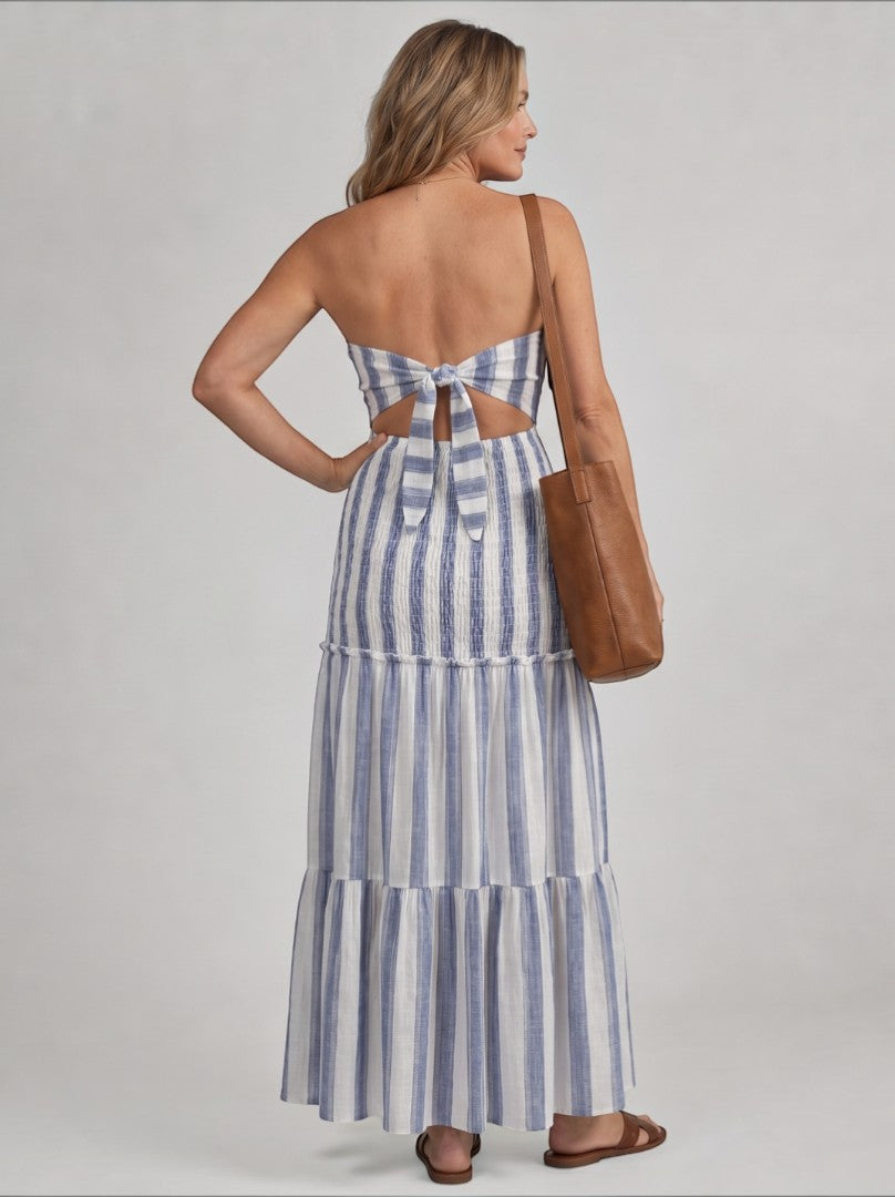 Christine | Blue Striped Two-Piece Set
