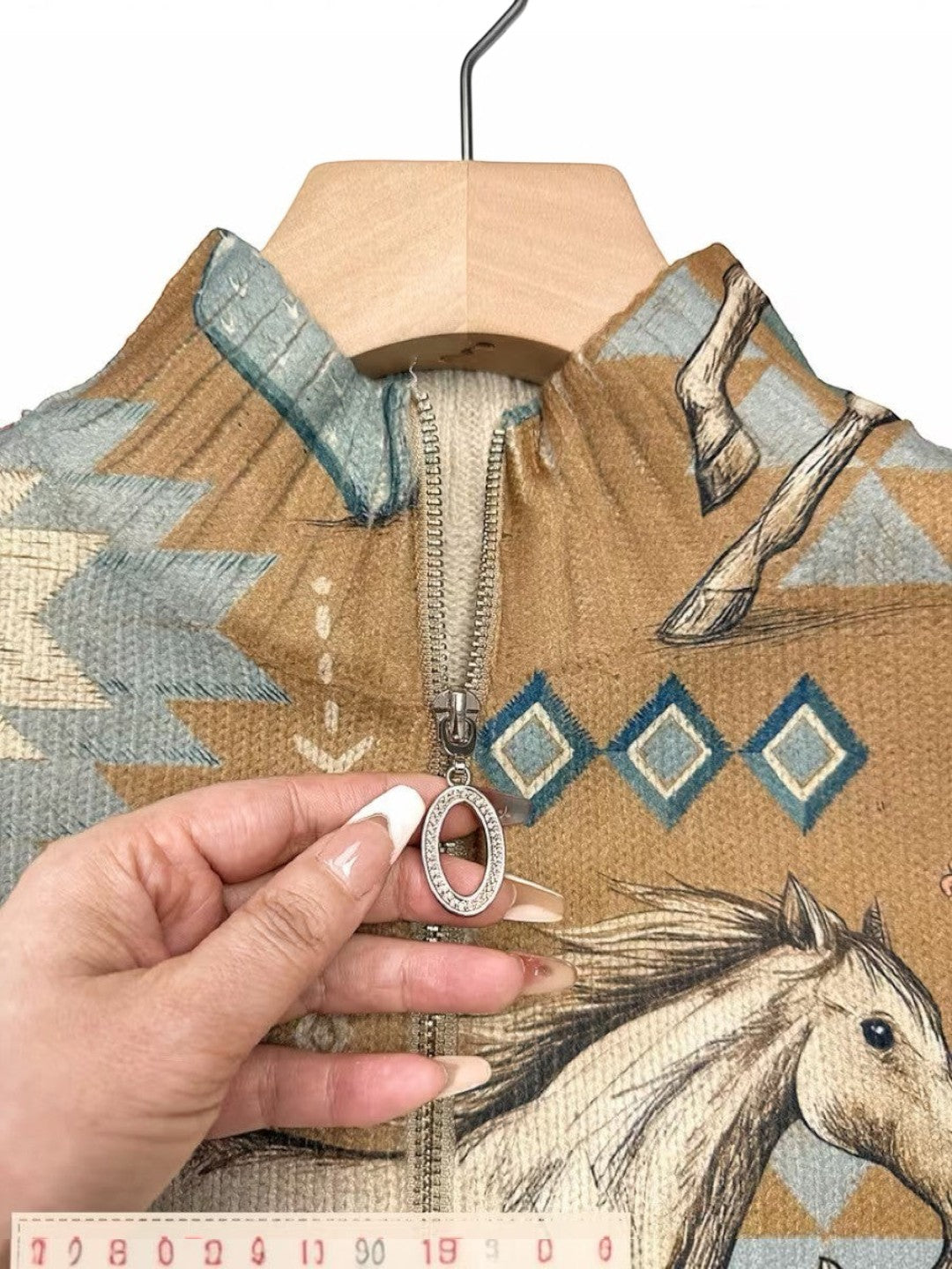 Bridget | Horse & Cactus Knitted Zip Cardigan
