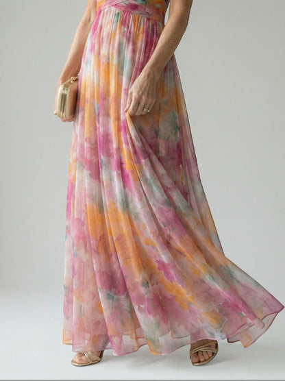 Anna | Rose Ombre Print Maxi Dress