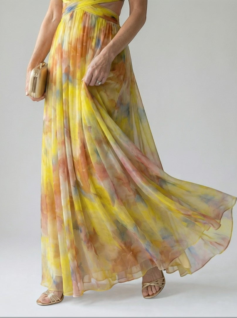 Anna | Rose Ombre Print Maxi Dress