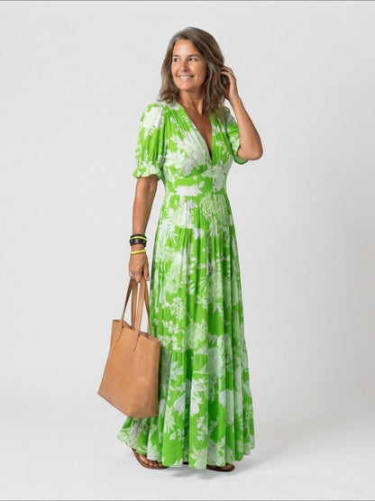 Jacqueline | Pink Floral Print Maxi Dress