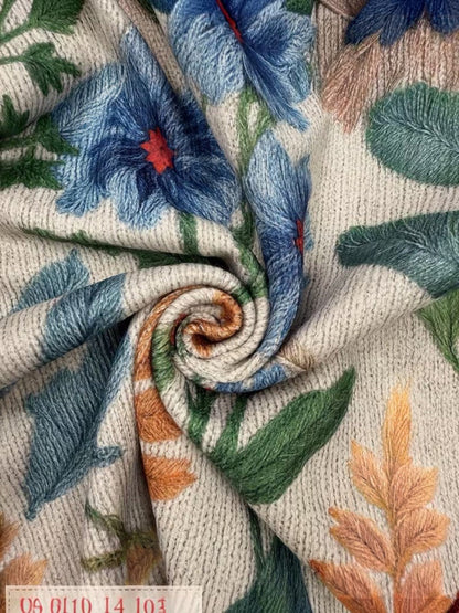 Bryony | Botanical Floral Knitted Zip Cardigan