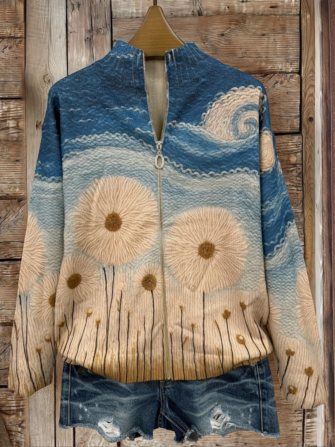 Rowena | Dandelion Knitted Zip Cardigan