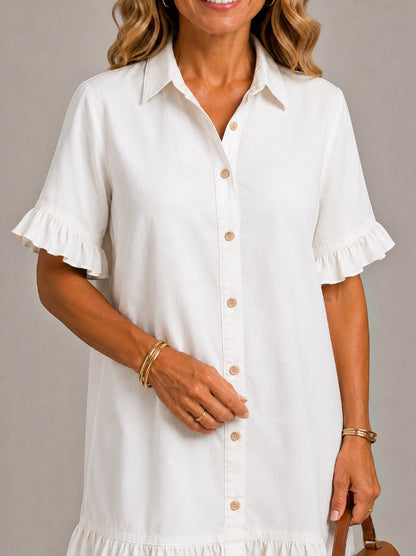 Diane | Denim Dress with Ruffle Hem