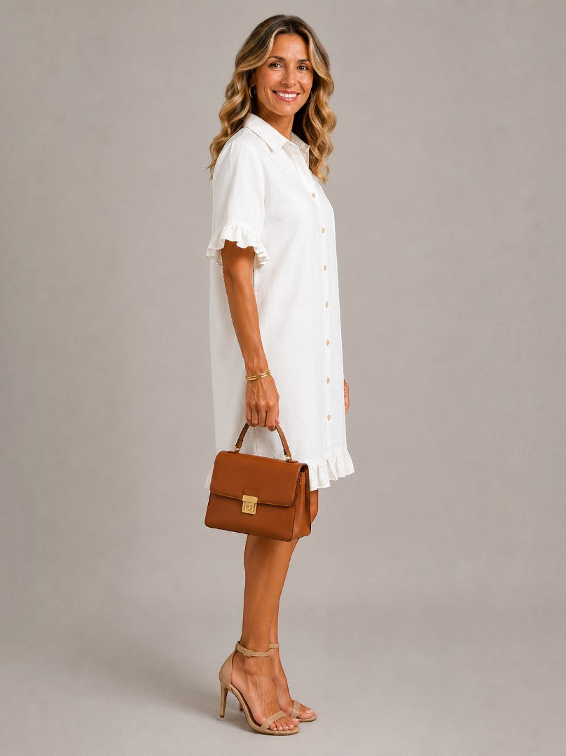 Diane | Denim Dress with Ruffle Hem