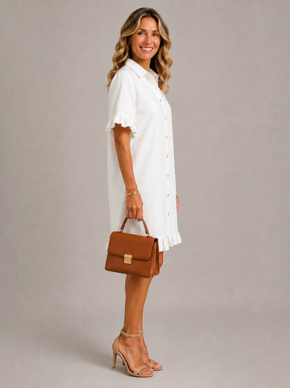 Diane | Denim Dress with Ruffle Hem