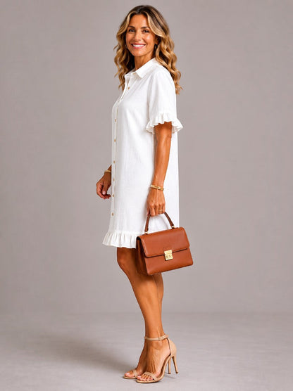 Diane | Denim Dress with Ruffle Hem