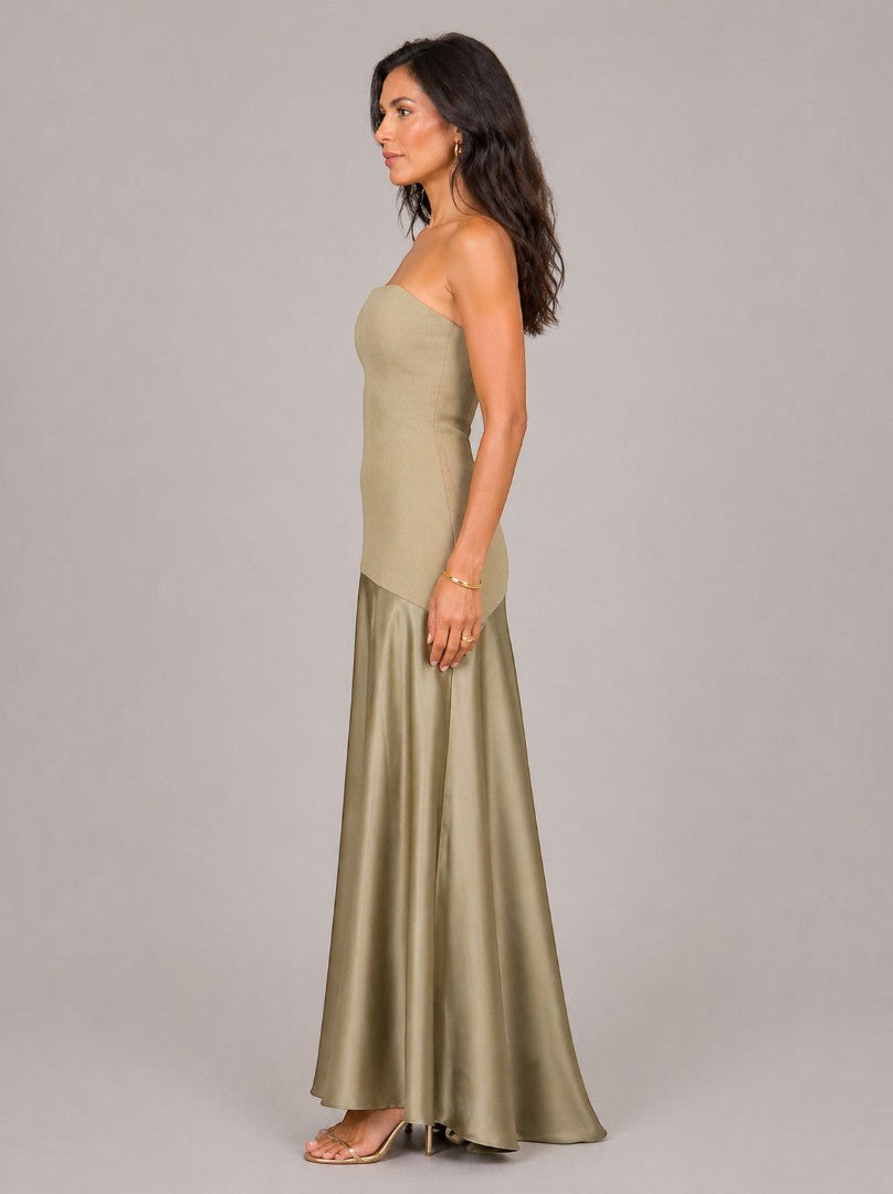 Charlotte | Champagne Satin-Sheen Maxi Dress