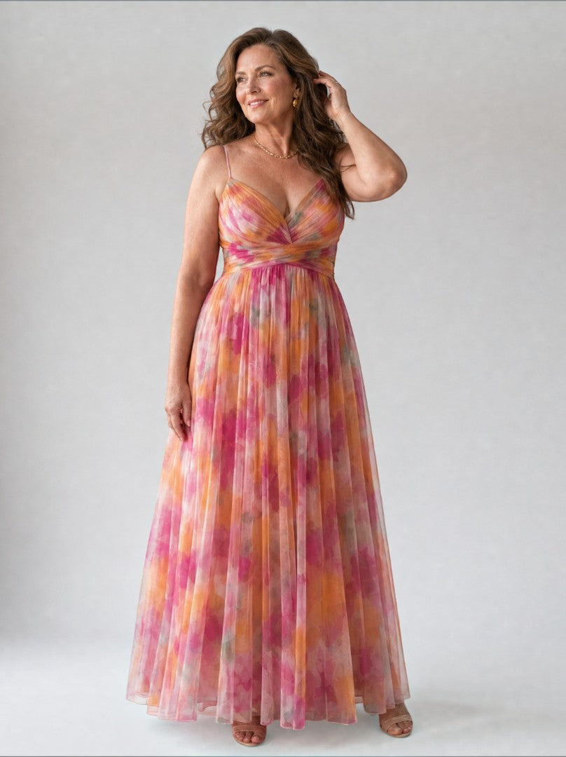 Anna | Rose Ombre Print Maxi Dress