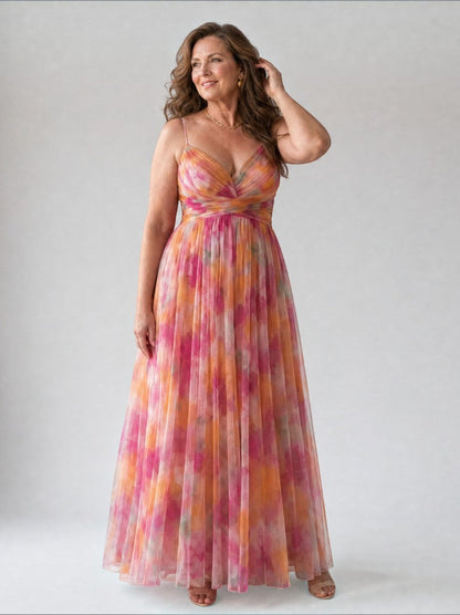 Anna | Rose Ombre Print Maxi Dress