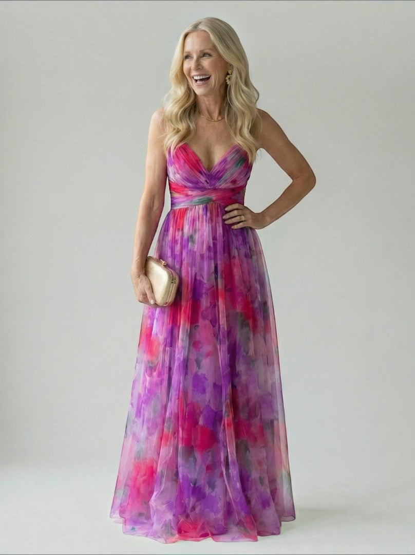 Anna | Rose Ombre Print Maxi Dress