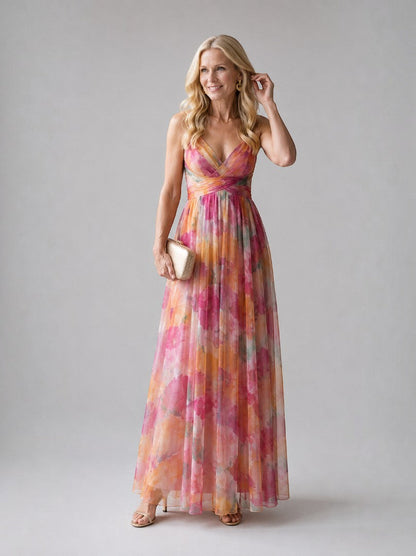 Anna | Rose Ombre Print Maxi Dress