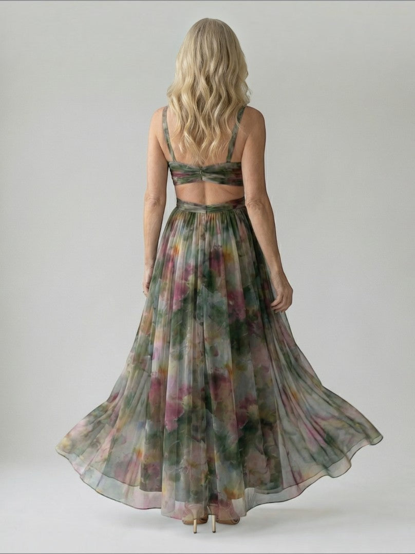 Anna | Rose Ombre Print Maxi Dress
