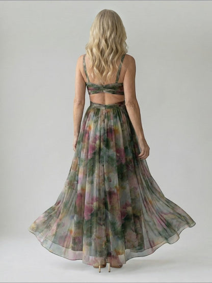 Anna | Rose Ombre Print Maxi Dress