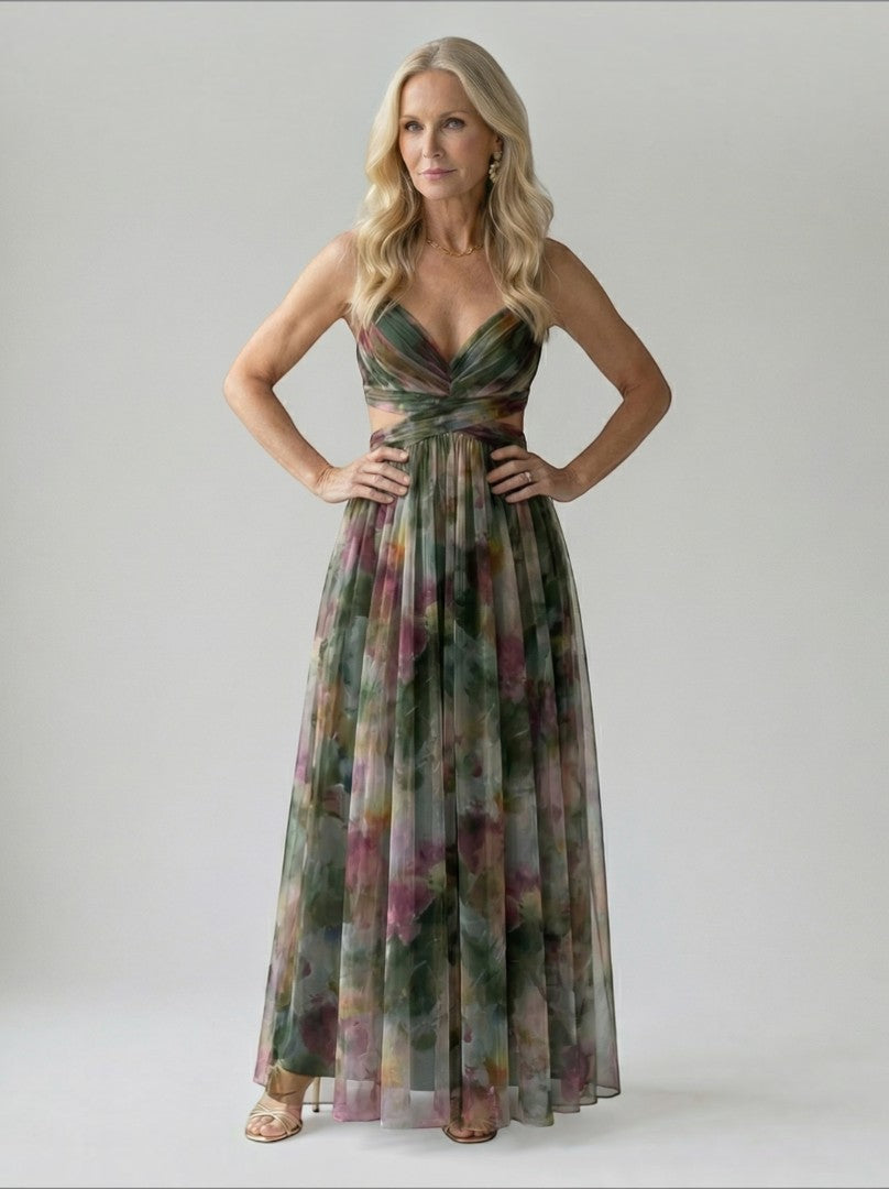 Anna | Rose Ombre Print Maxi Dress