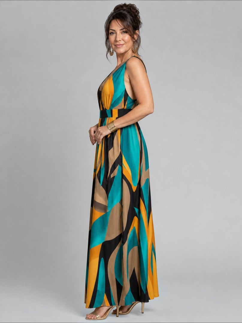 Teresa | Graphic Print Maxi Dress